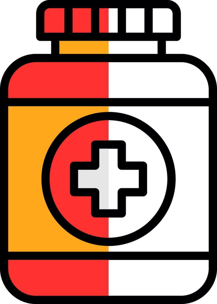Pills Bottle Vector Icon Design