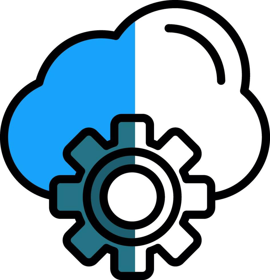 Cloud Settings Vector Icon Design