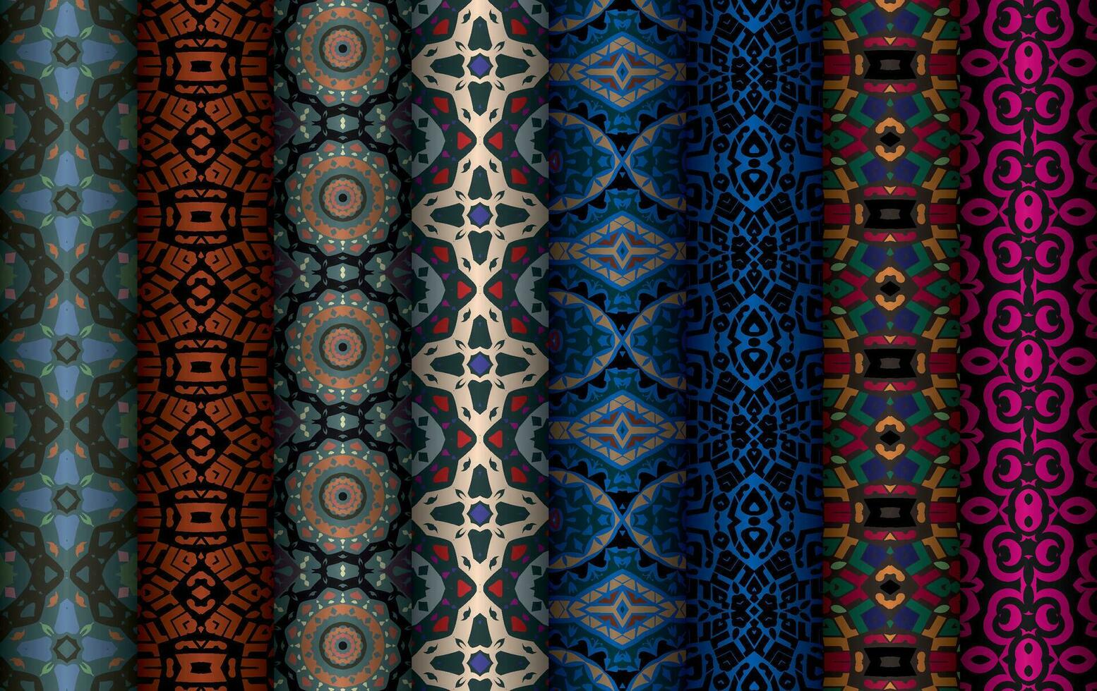 vistoso tela diseño conjunto de moderno Clásico rojo azul negro repetido modelo para por todas partes impresión y textil industria, colección de geométrico repetido patrones diseño, manojo, tela textura antecedentes vector