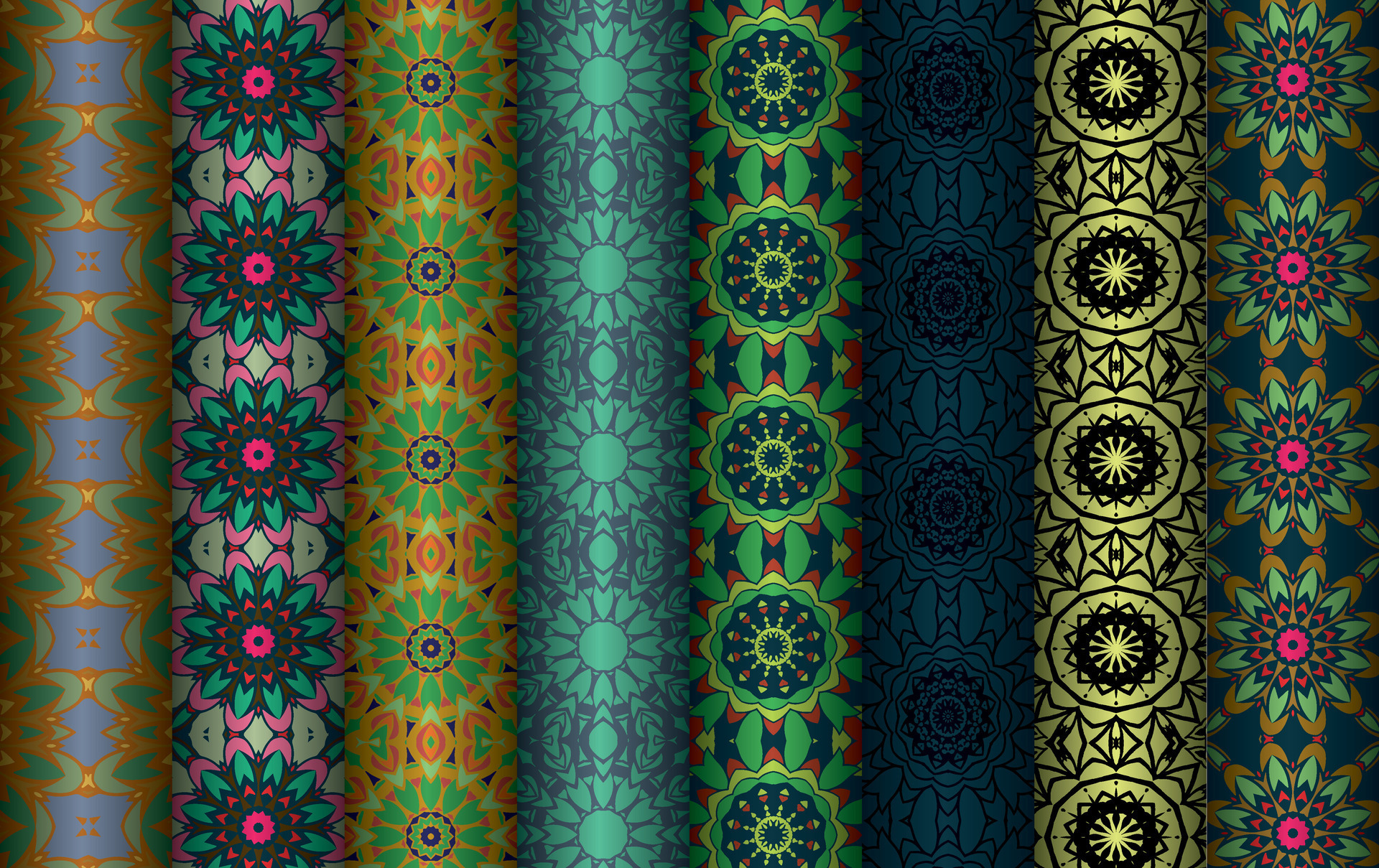 Colorful fabric pattern design set for textile Vector Image