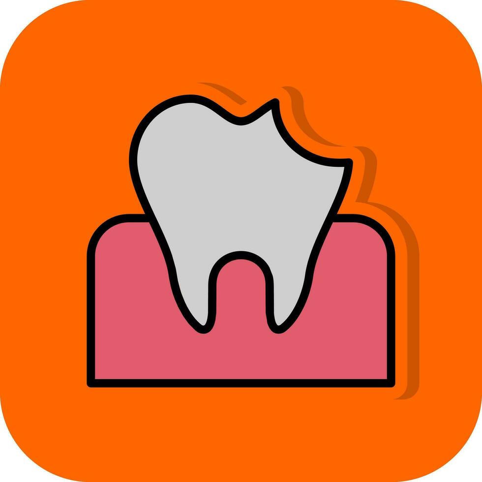 dental caries vector icono diseño