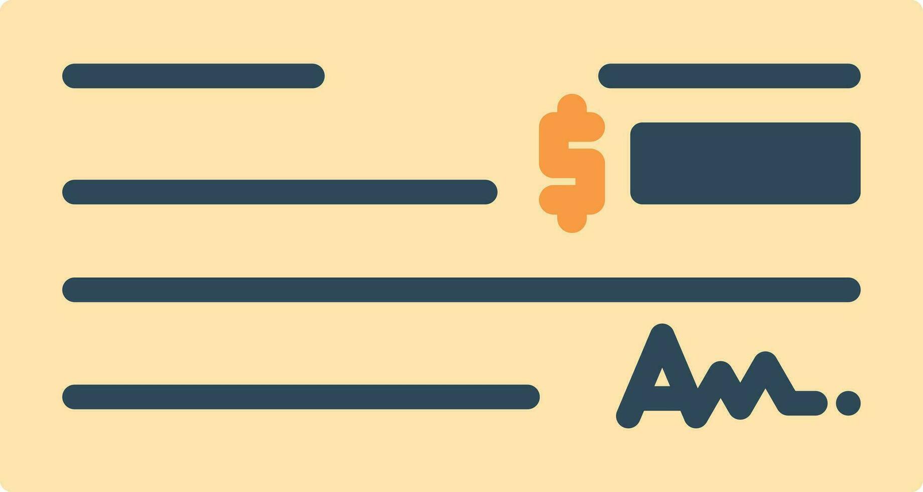 Bank Check Vector Icon Design