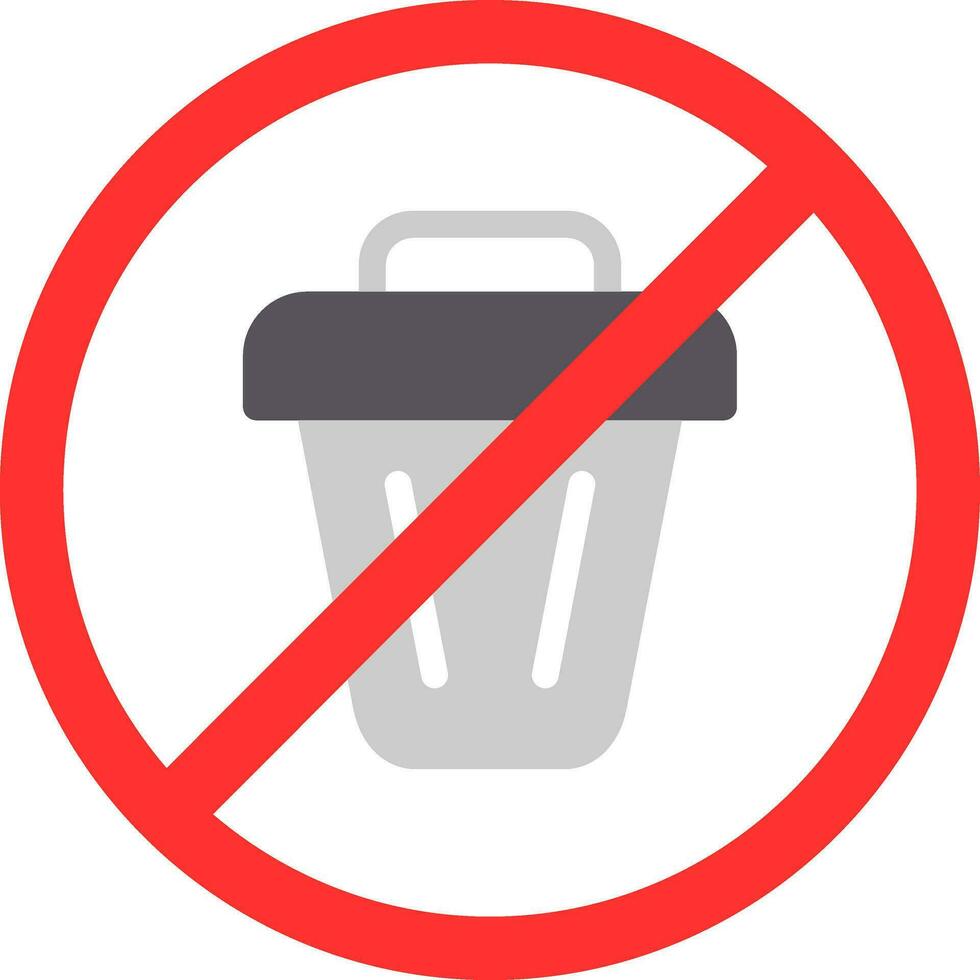 diseño de icono de vector de no tirar basura