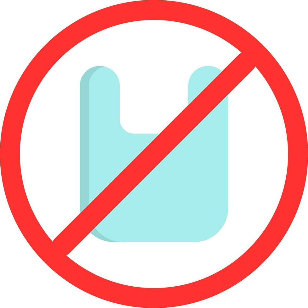 No Plastic Bags Vector Icon Design