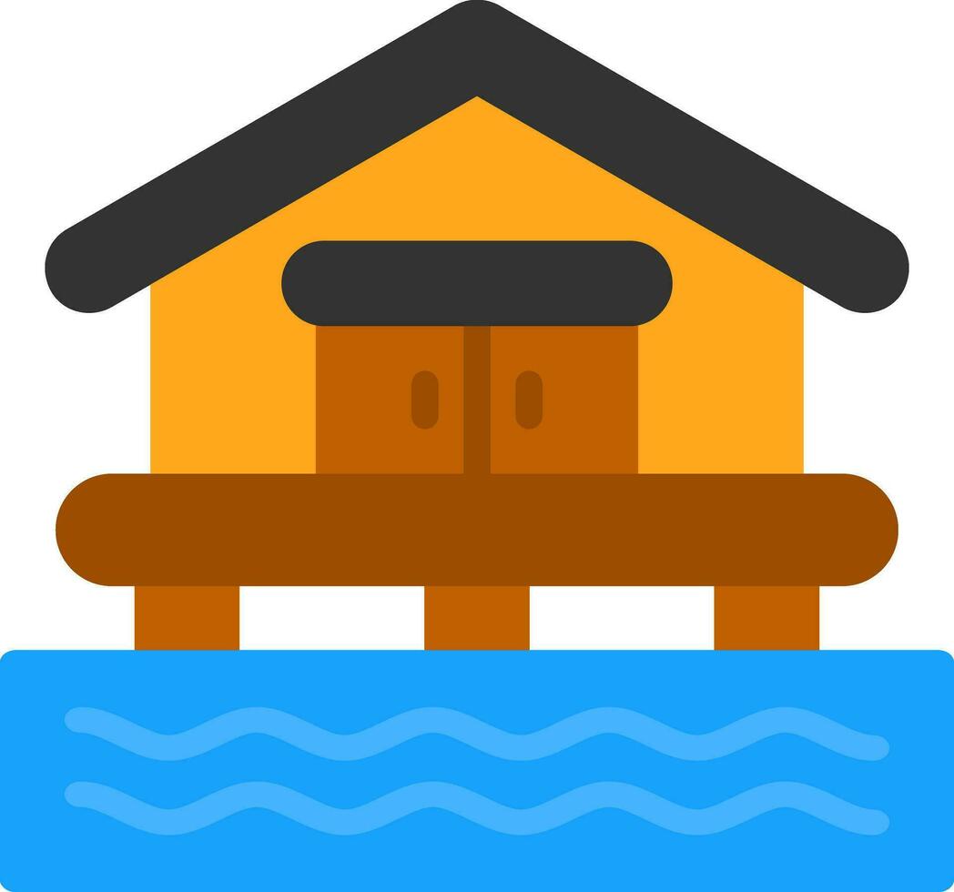 Beach House Vector Icon Design