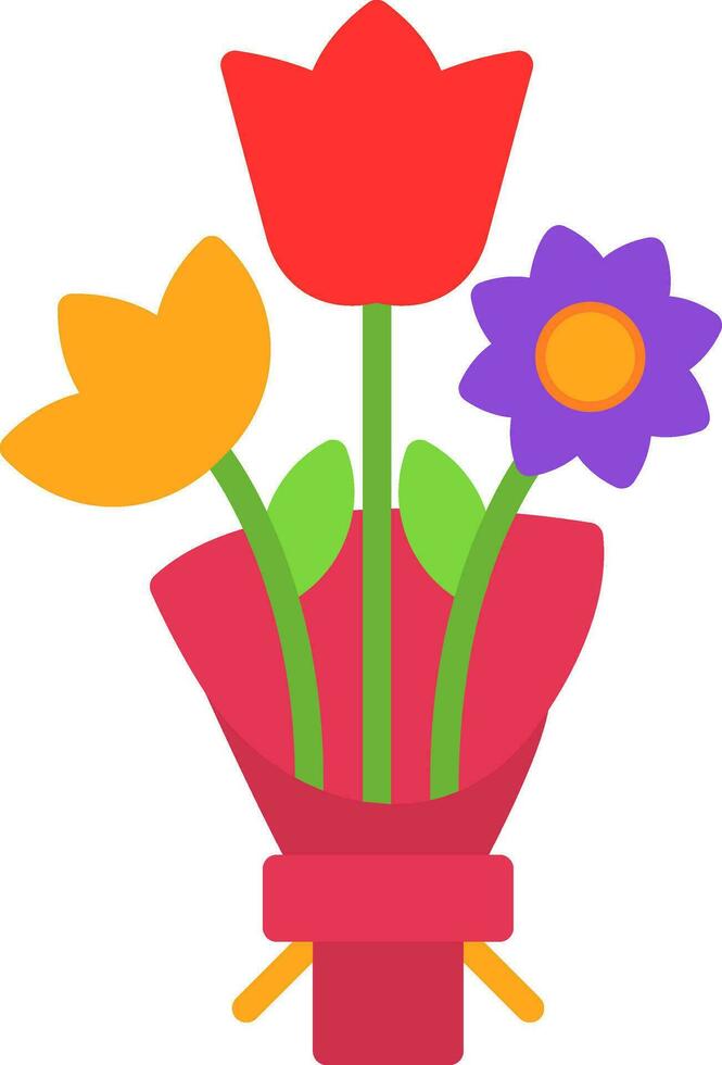 Flower Bouquet Vector Icon Design