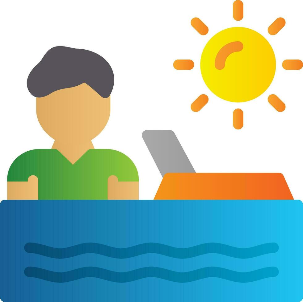 Sunbathing Vector Icon Design