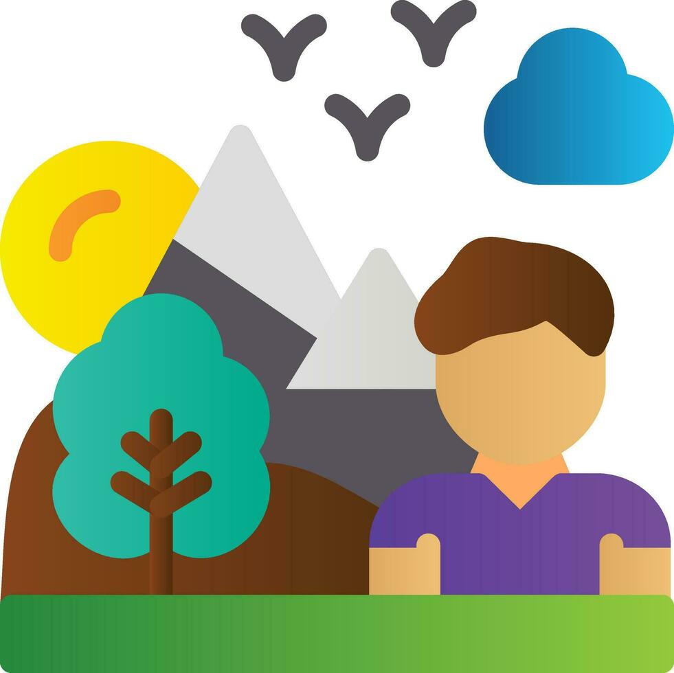 Hiking Vector Icon Design