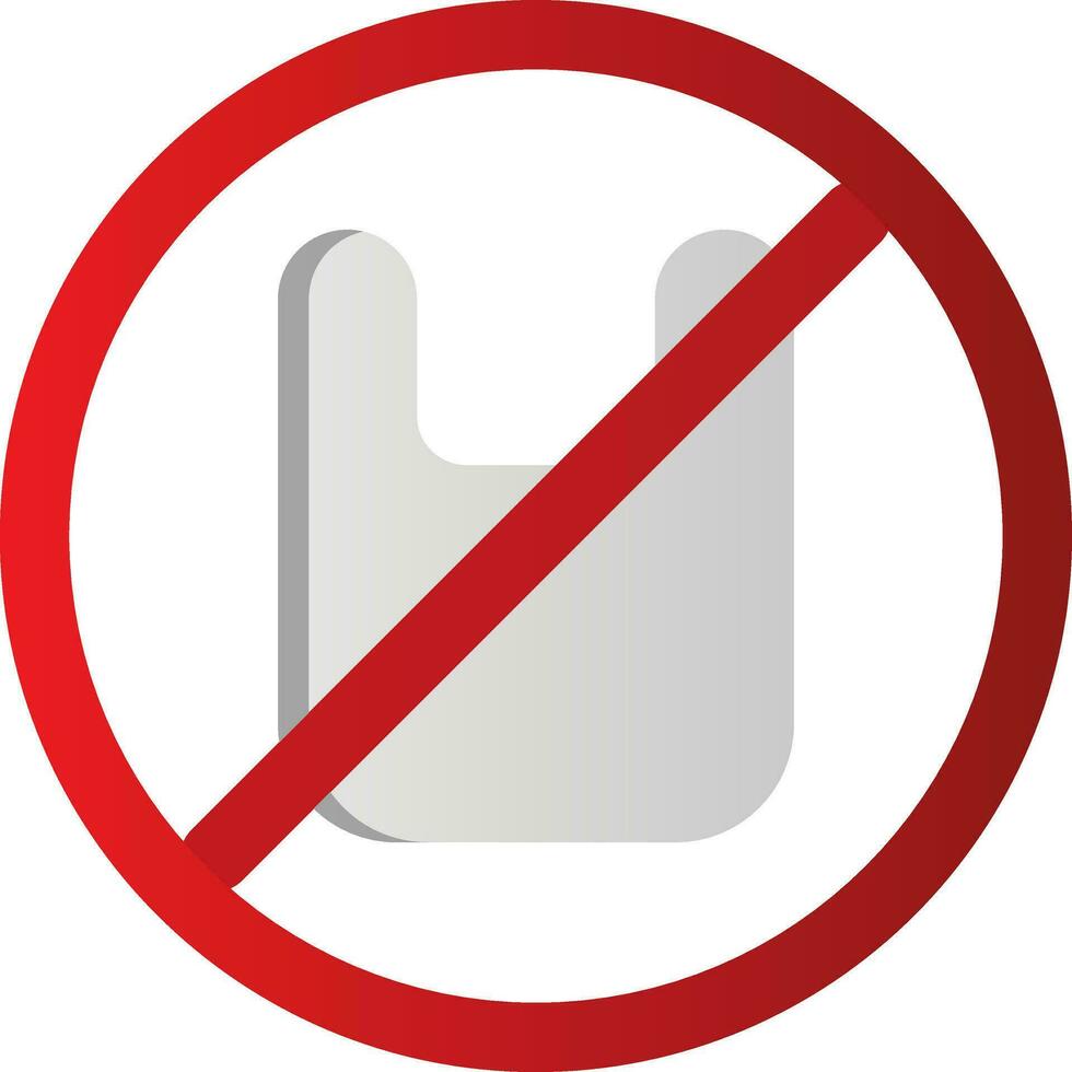 No Plastic Bags Vector Icon Design