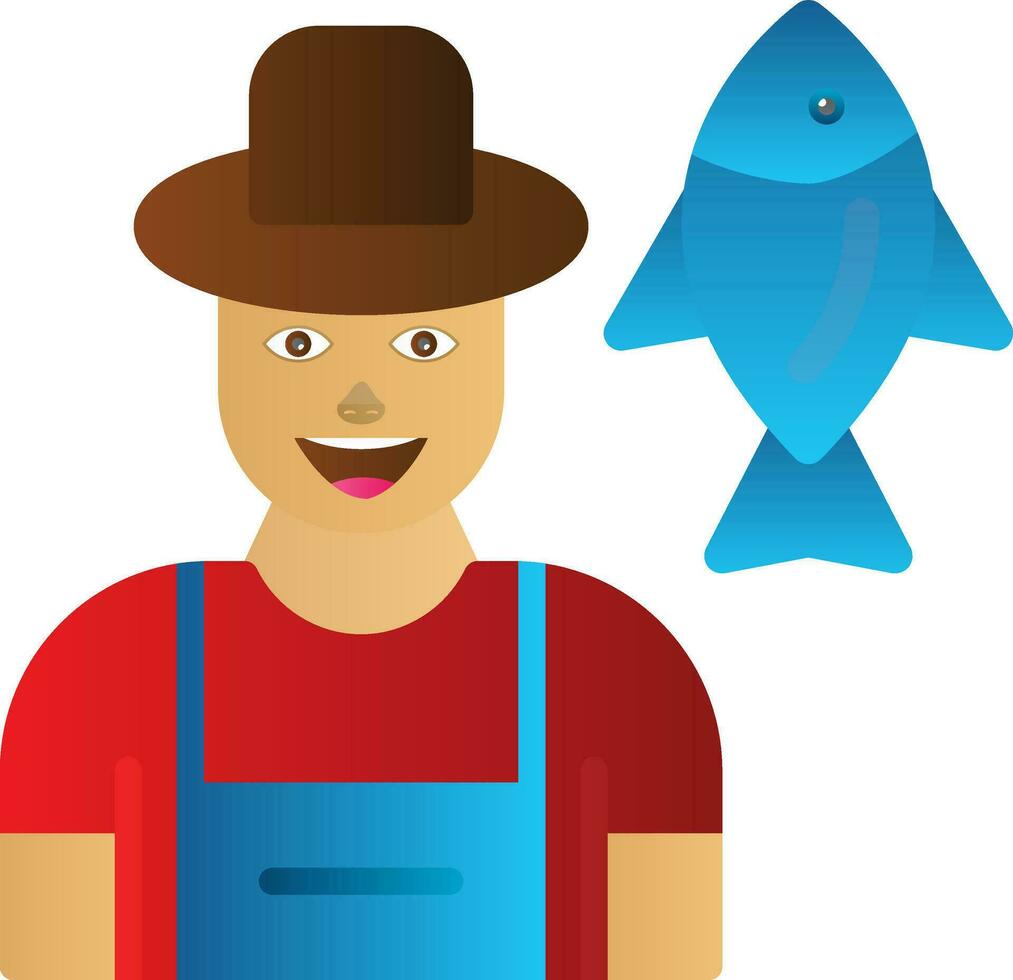 Fisherman Vector Icon Design