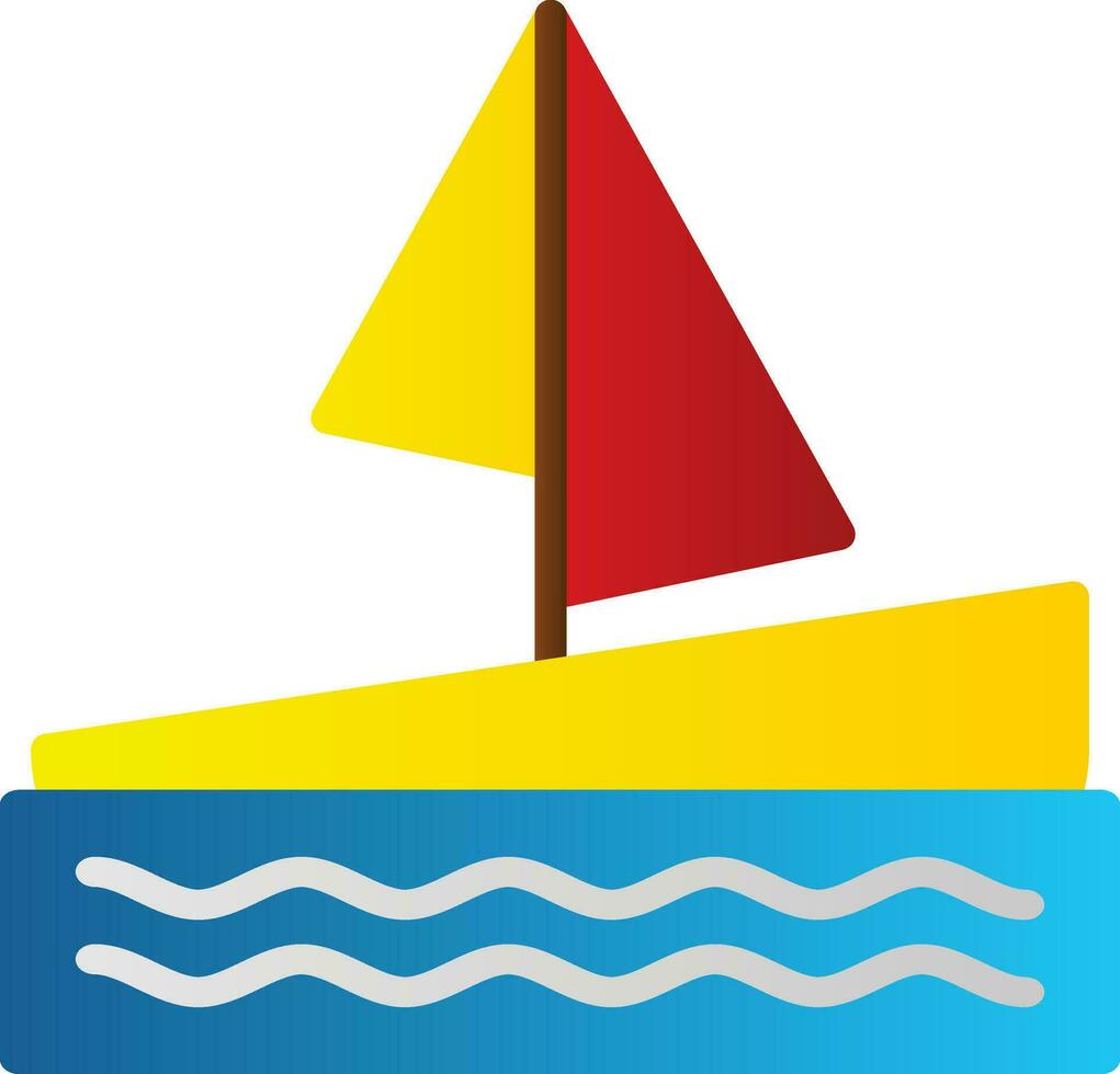 Sailing Boat Vector Icon Design