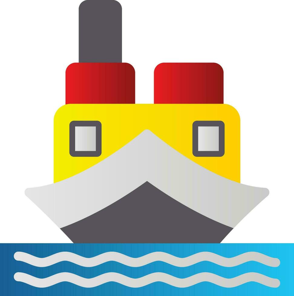 Cargo Boat Vector Icon Design