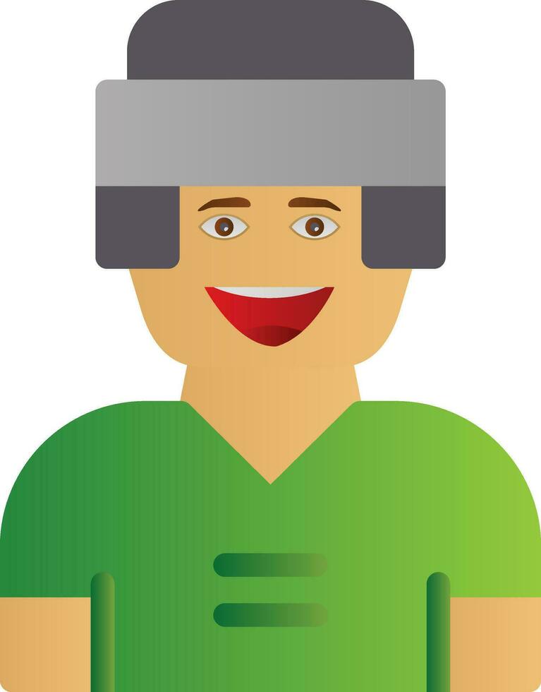 Hockey Player Man Vector Icon Design