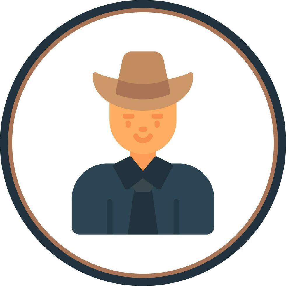 Cow Boy Vector Icon Design