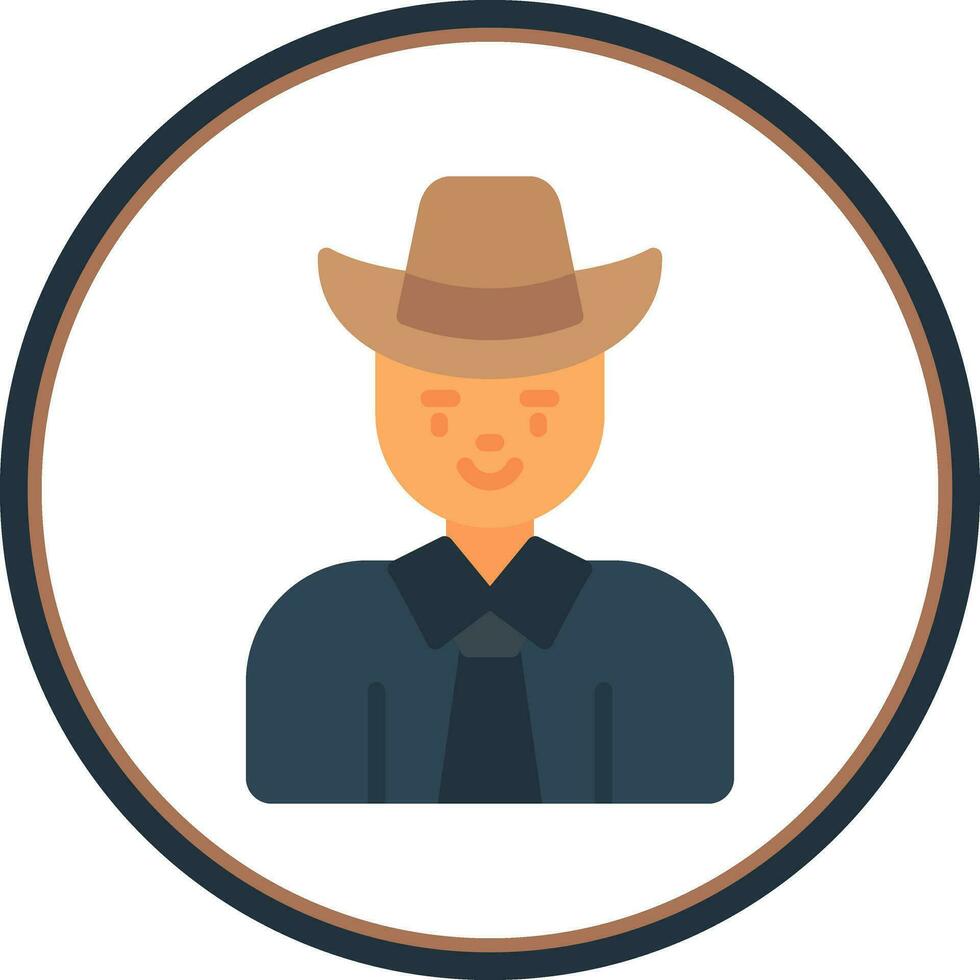 Cow Boy Vector Icon Design