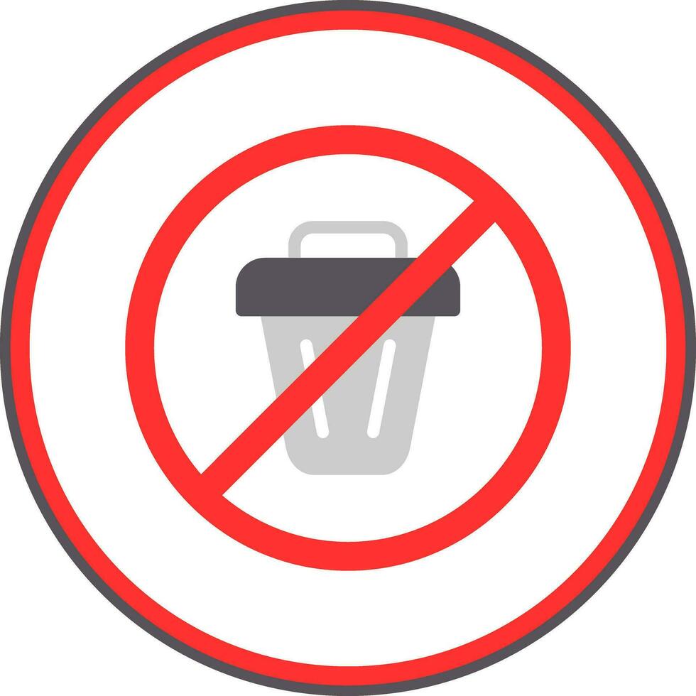 No Littering Vector Icon Design