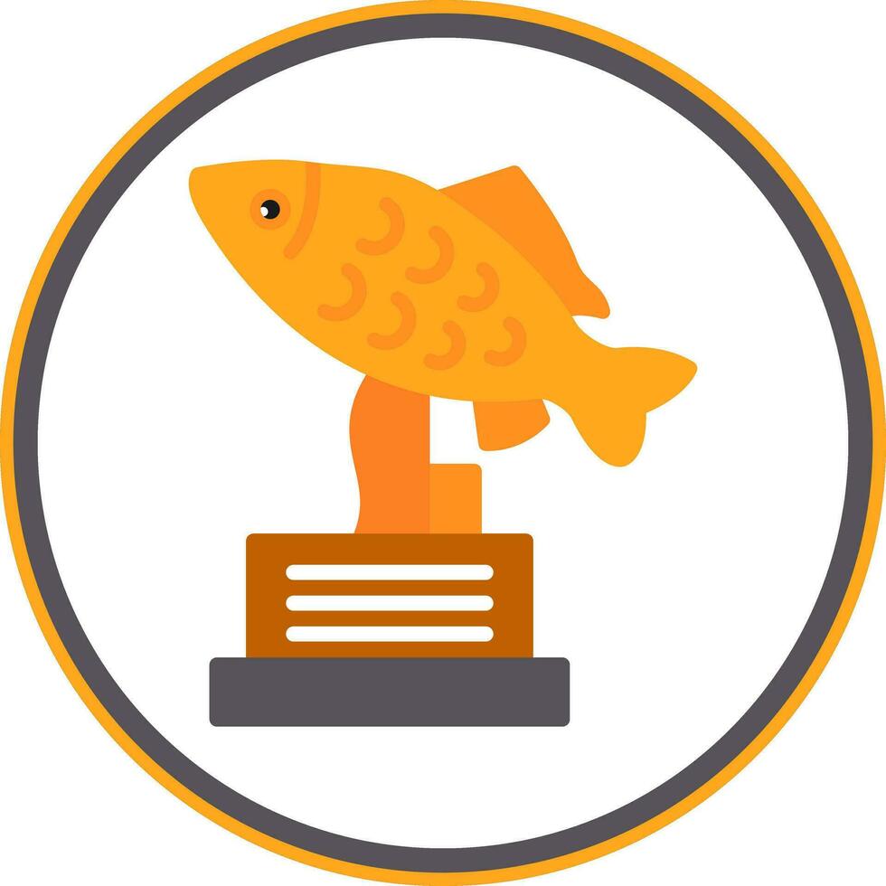 Fishing Trophy Vector Icon Design