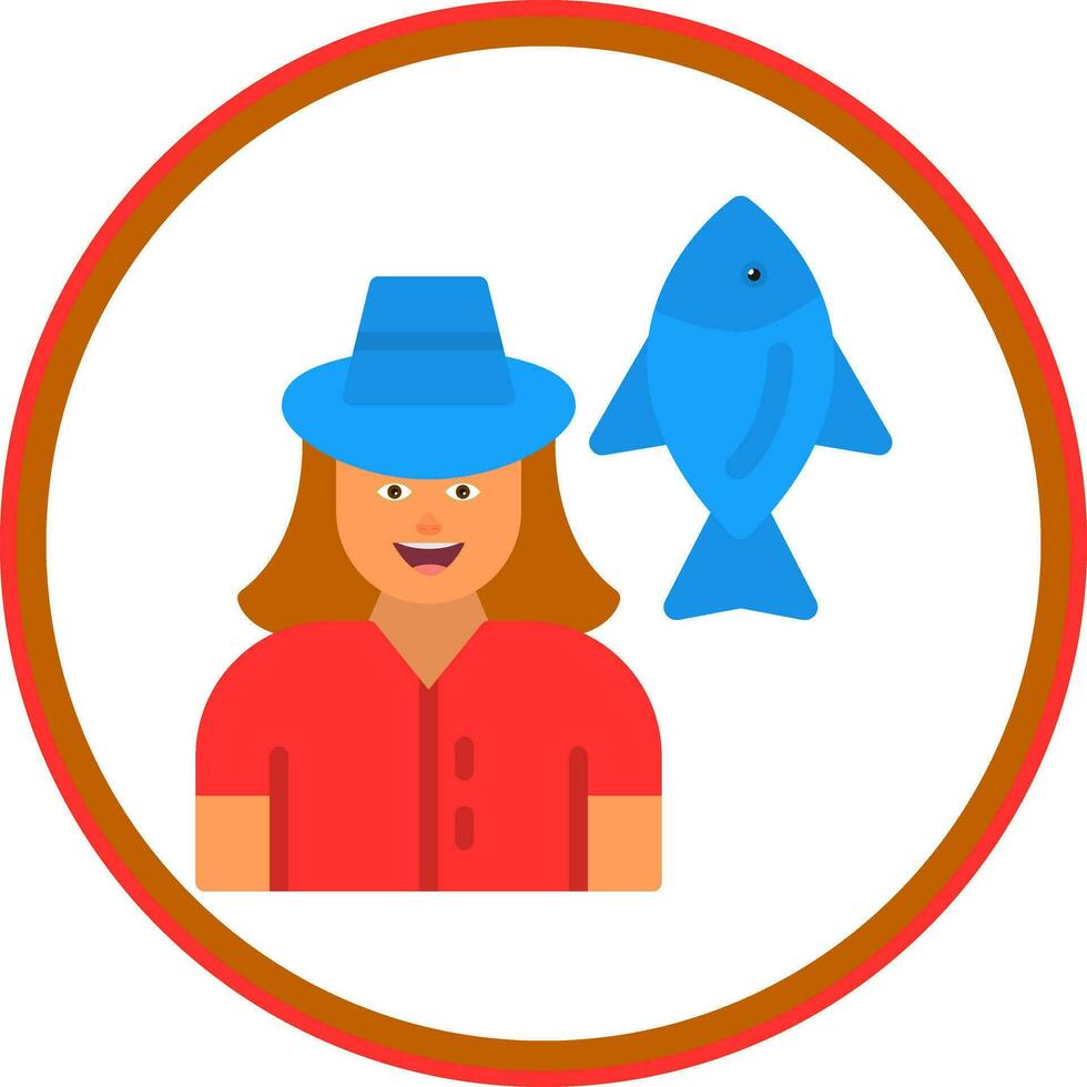 diseño de icono de vector de pescadora