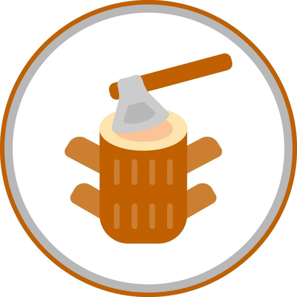 Wood Cutting Vector Icon Design