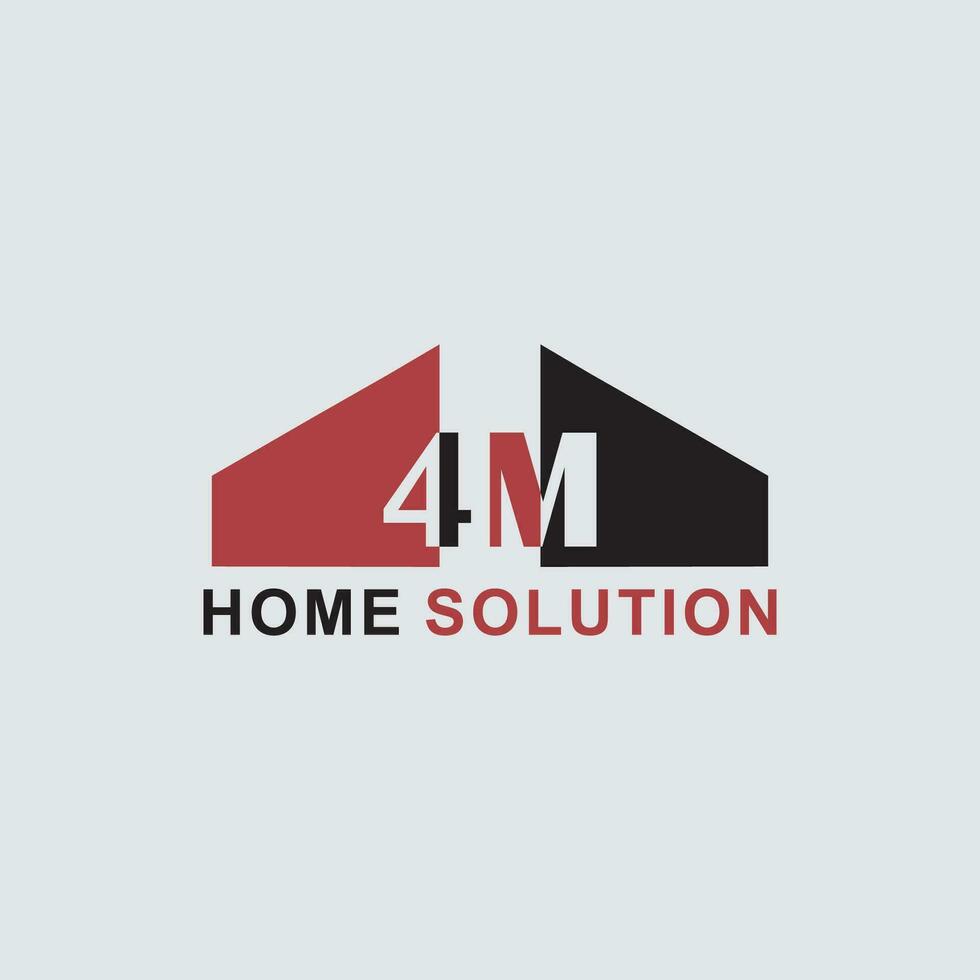 letra 4m logo hogar solución vector