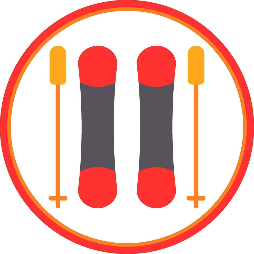 Skiing Vector Icon Design