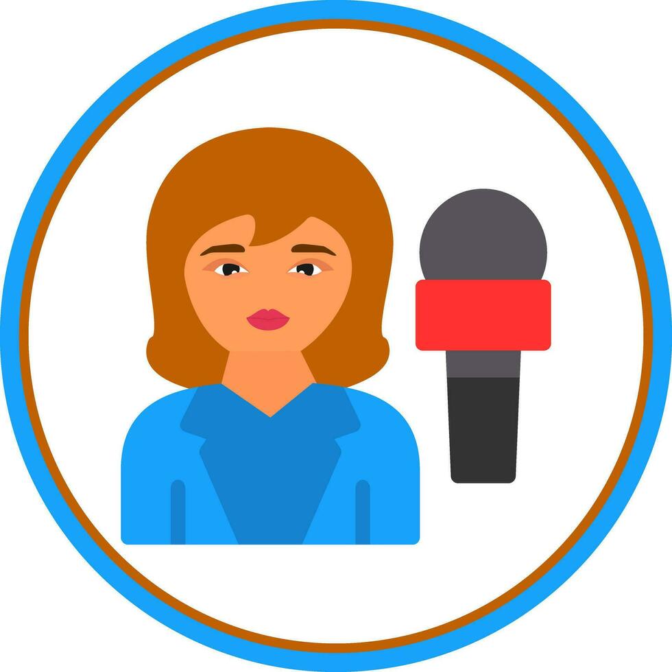 Reporter Vector Icon Design