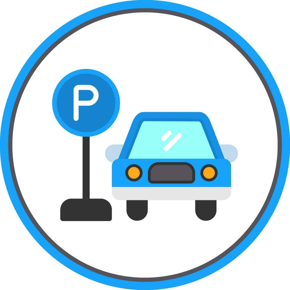 Car Parking Vector Icon Design