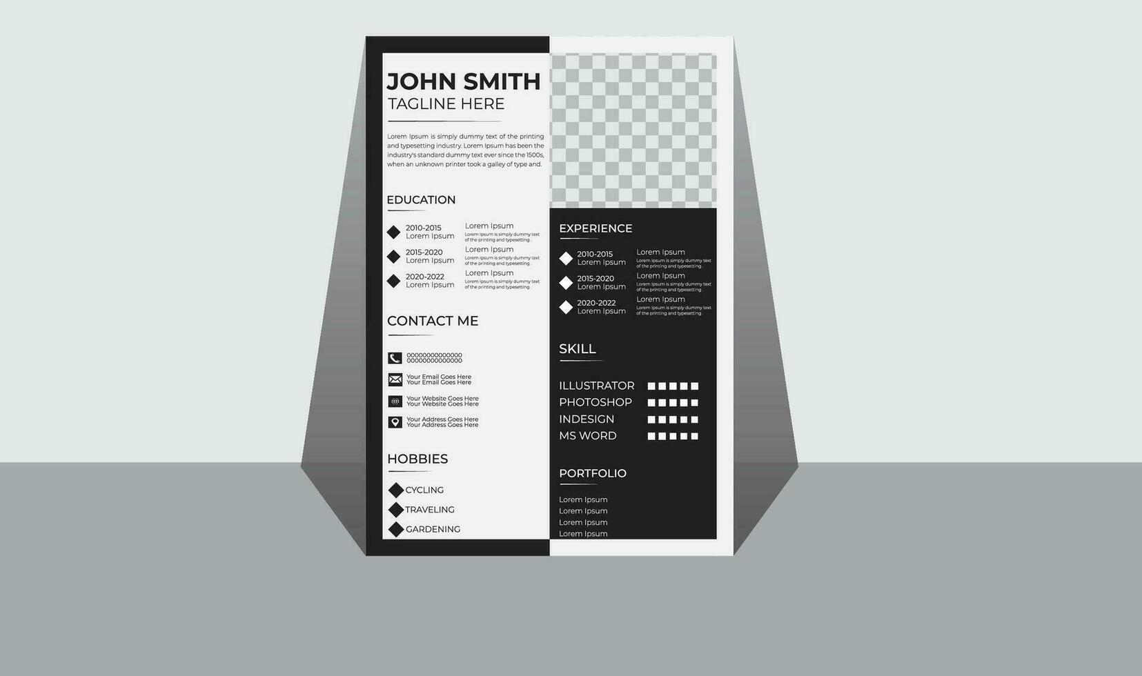 Professional and minimal resume design template vector