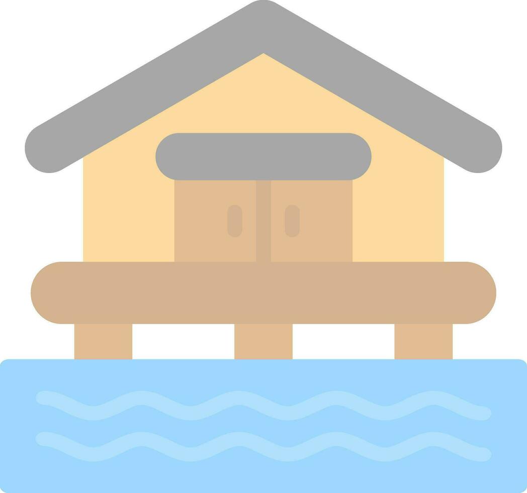 Beach House Vector Icon Design