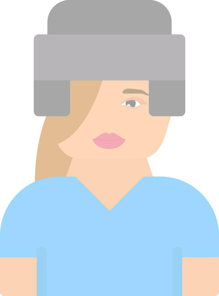 Hockey Player Woman Vector Icon Design