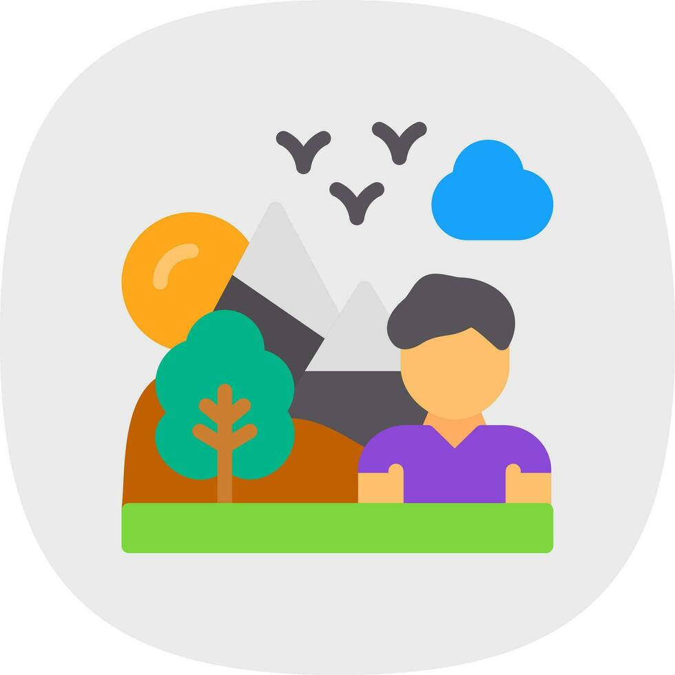 Hiking Vector Icon Design