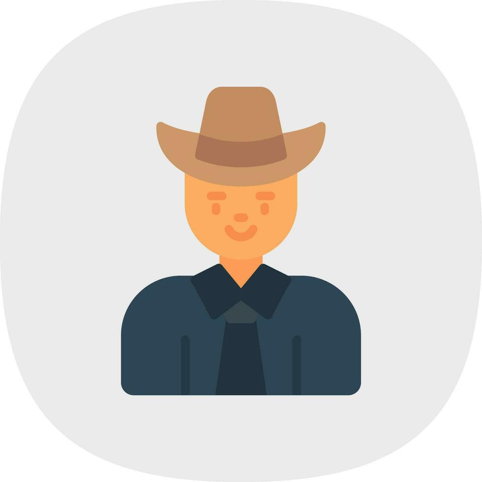 Cow Boy Vector Icon Design
