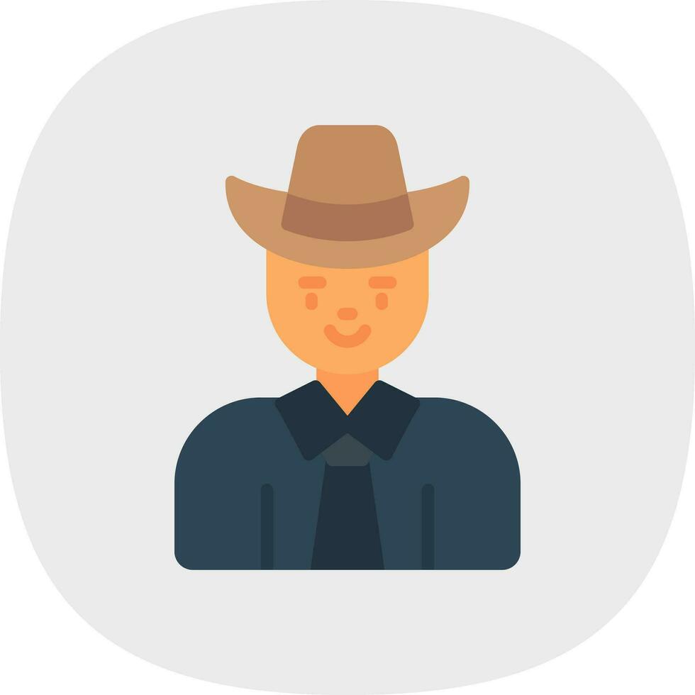 Cow Boy Vector Icon Design