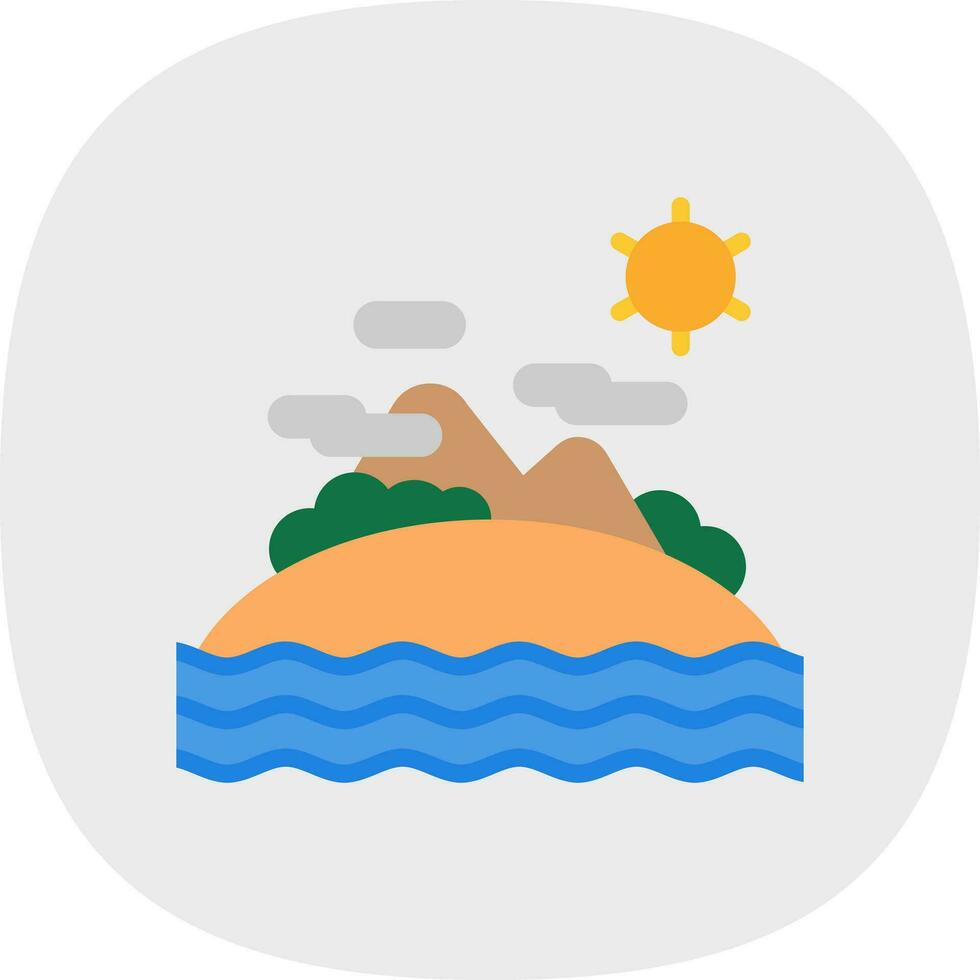 Island Vector Icon Design