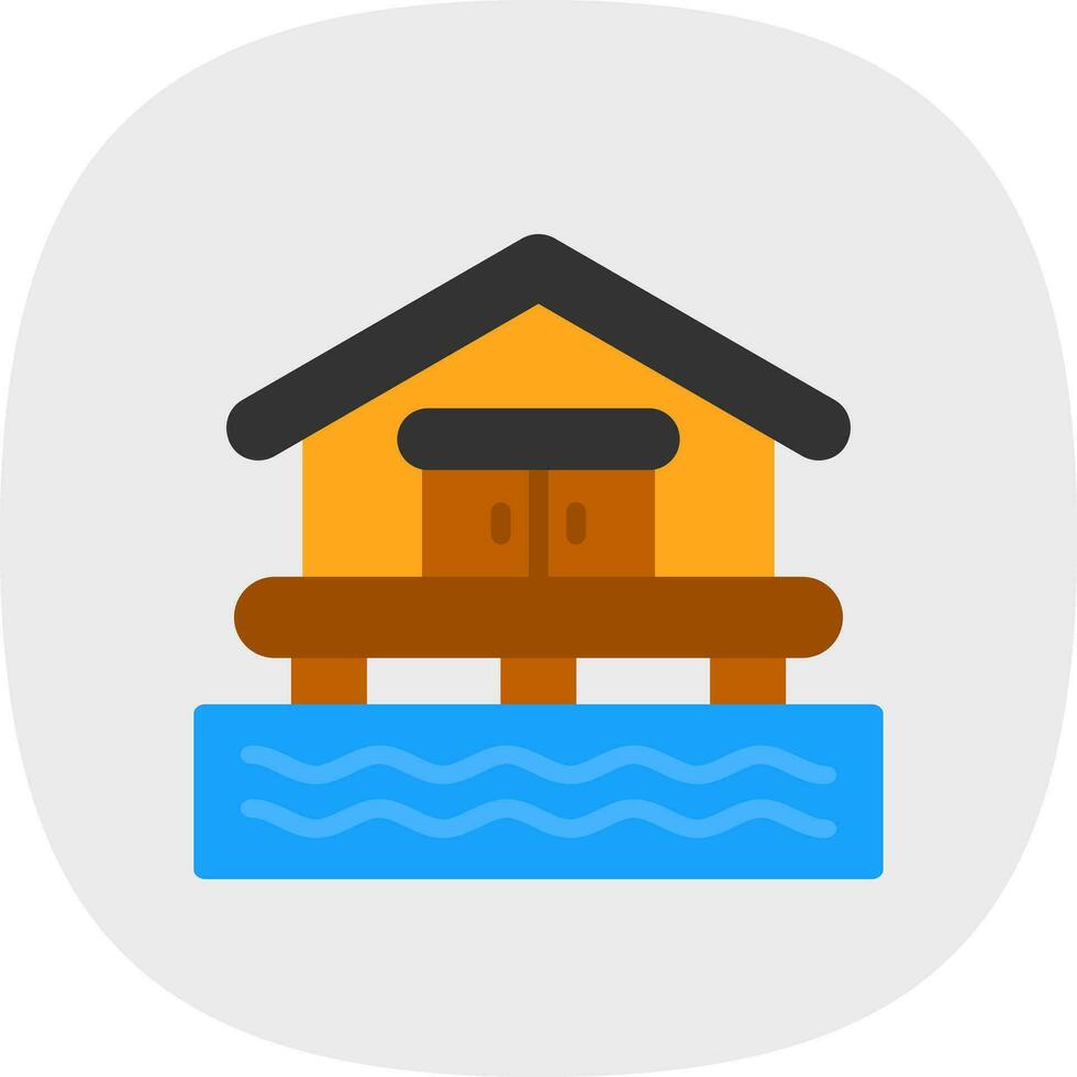 Beach House Vector Icon Design