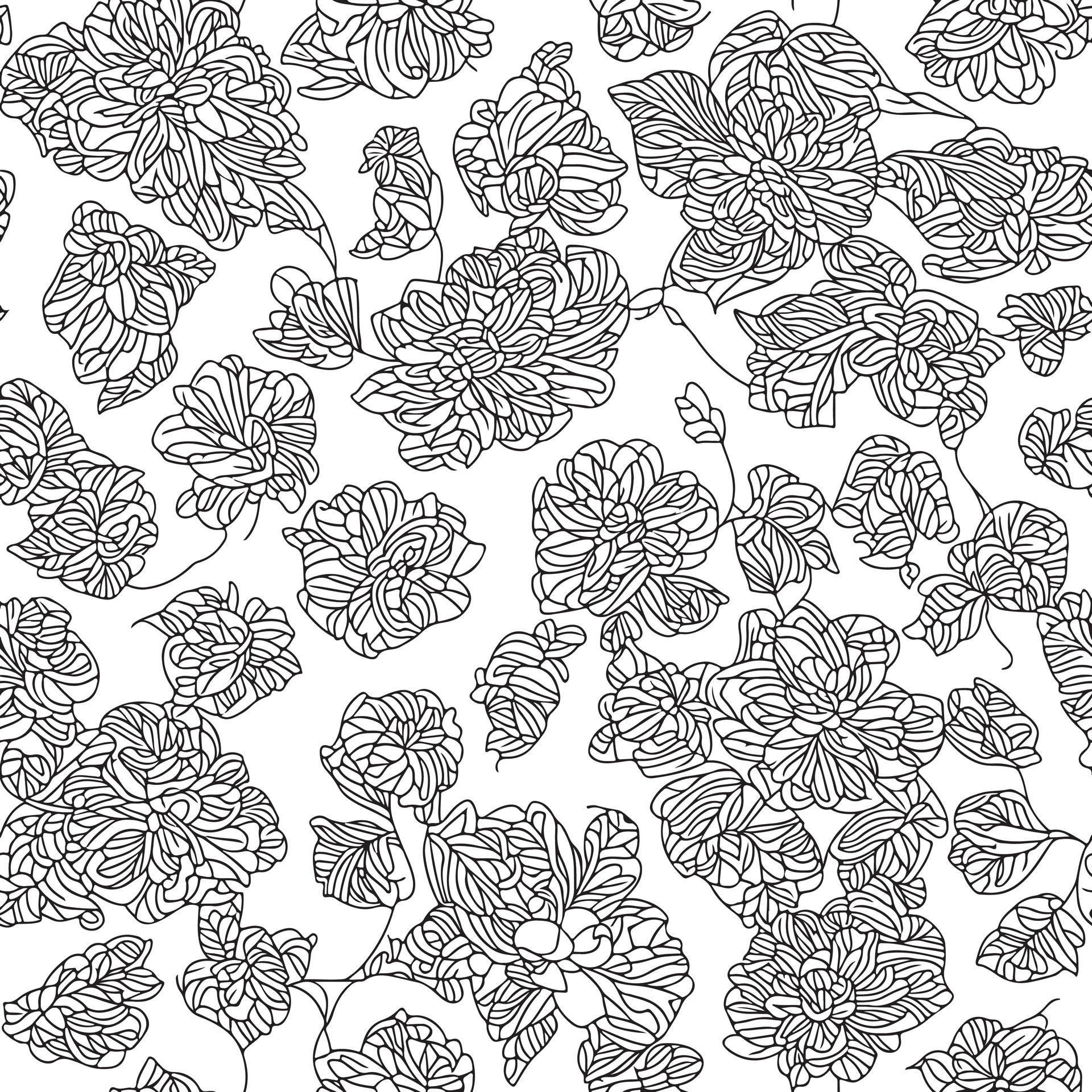 Floral seamless pattern. Diagonal flower lines pattern background. Flat