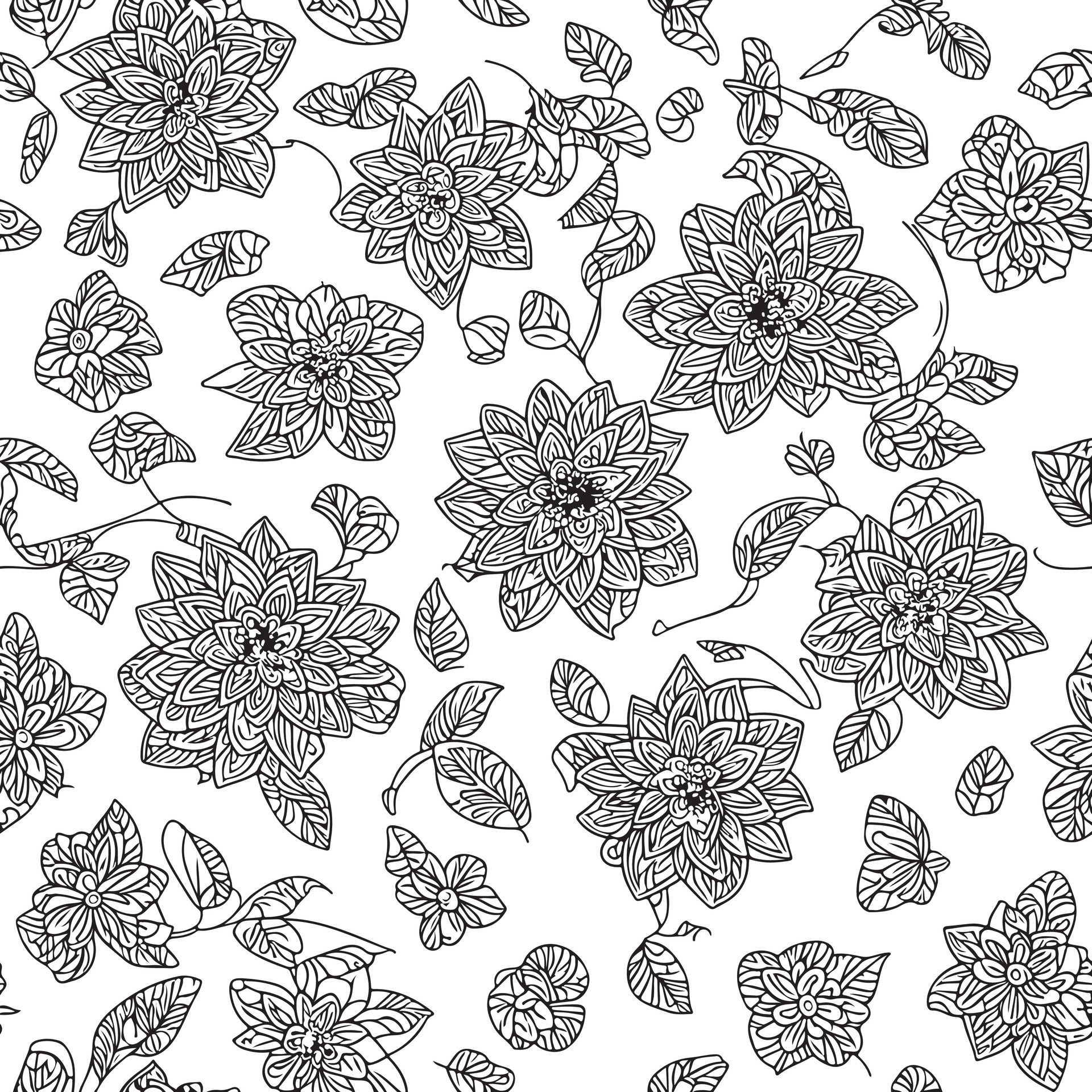 Floral seamless pattern. Diagonal flower lines pattern background. Flat