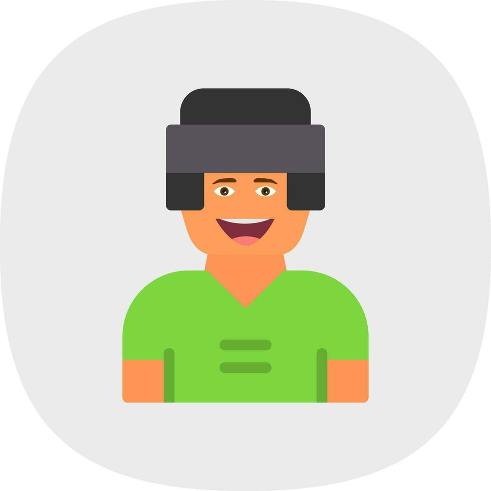Hockey Player Man Vector Icon Design