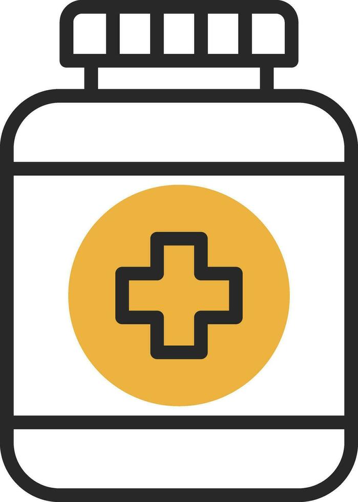 Pills Bottle Vector Icon Design