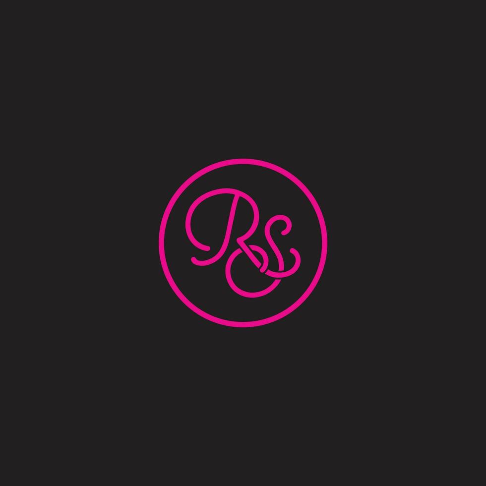 Initial letter RS beautiful handwriting logo vector template