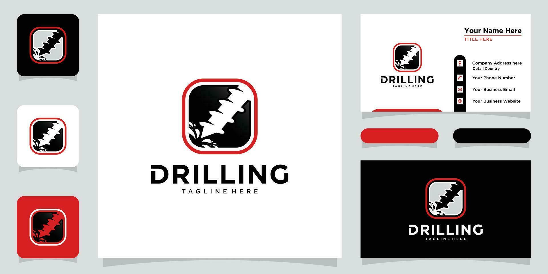 Drilling Mining Bore Business Company Logo Template Vector