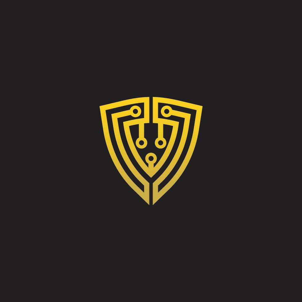 security logo technology for your company, shield logo for security data vector