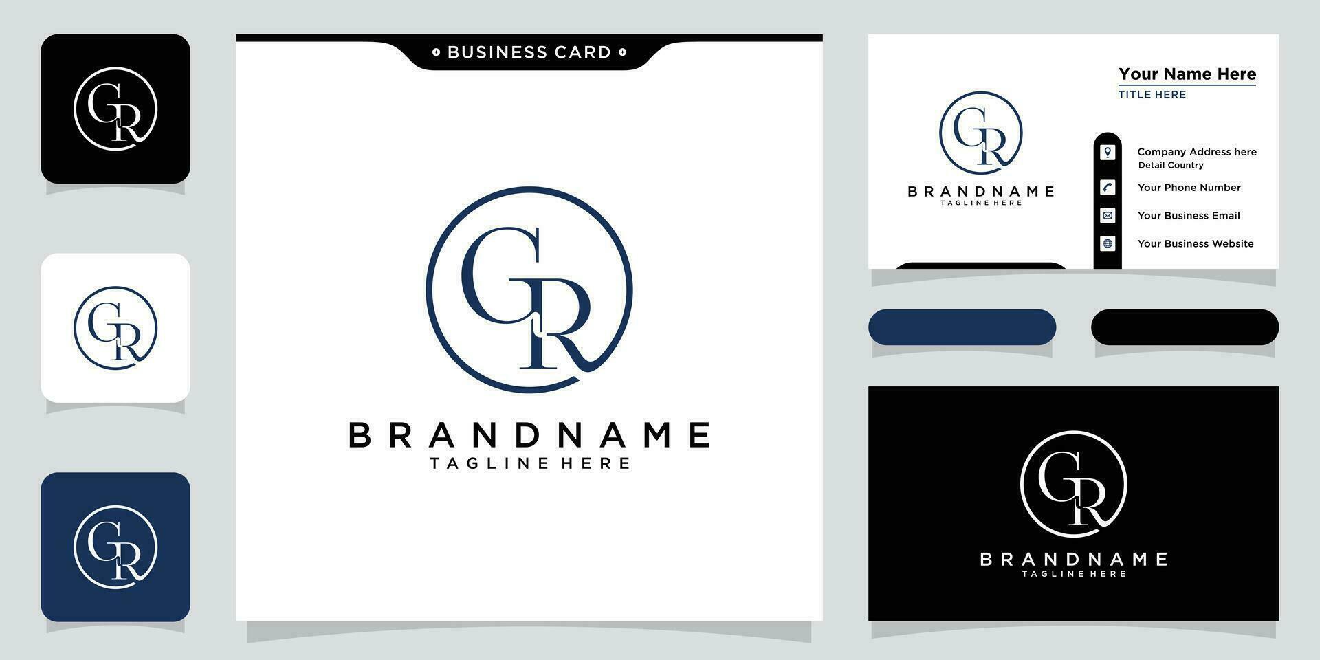 Initial Letter GR or RG typography logo design vector