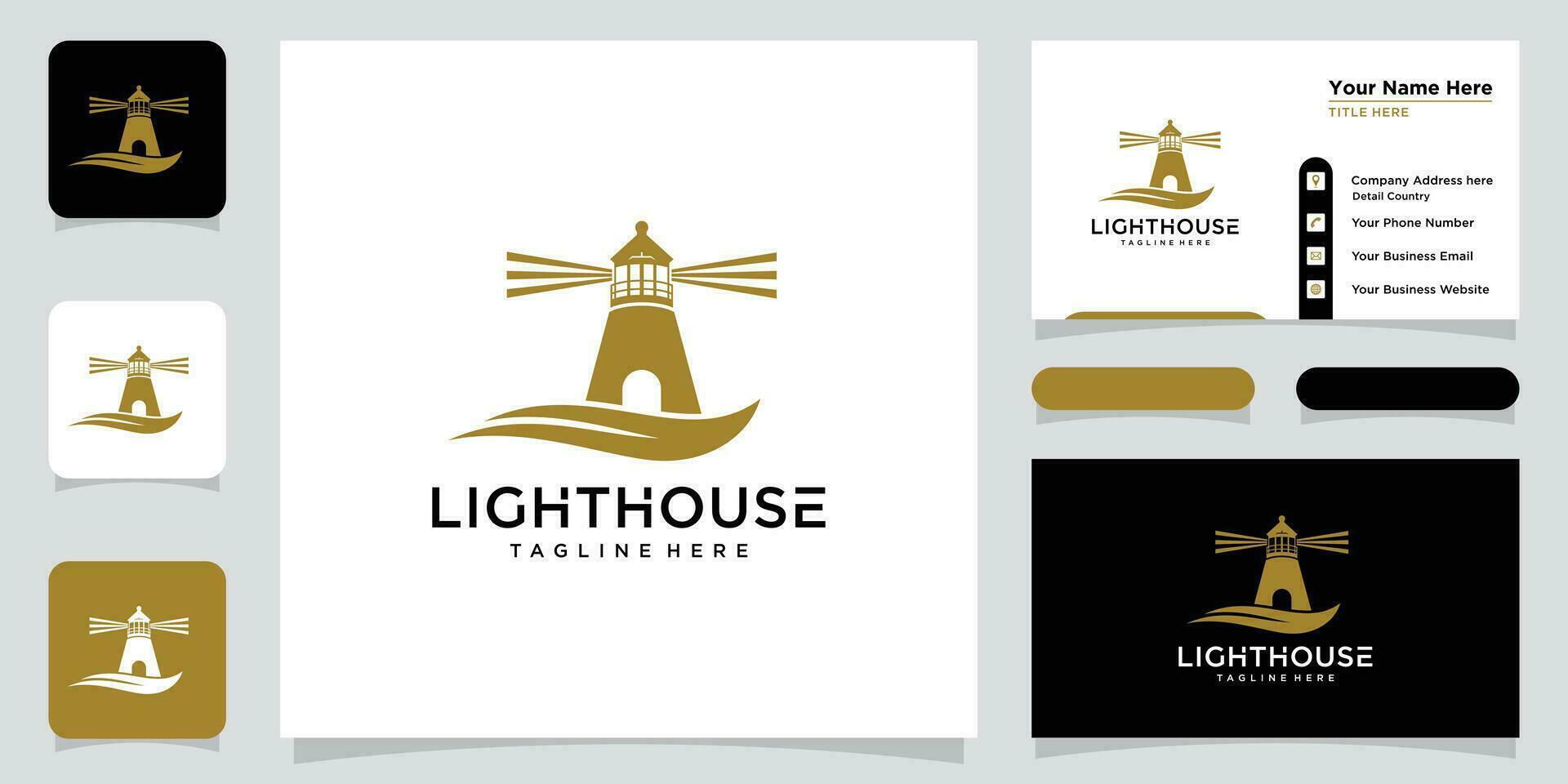 Lighthouse Logo Vector Icon Template. Modern Creative Logo Design Element.