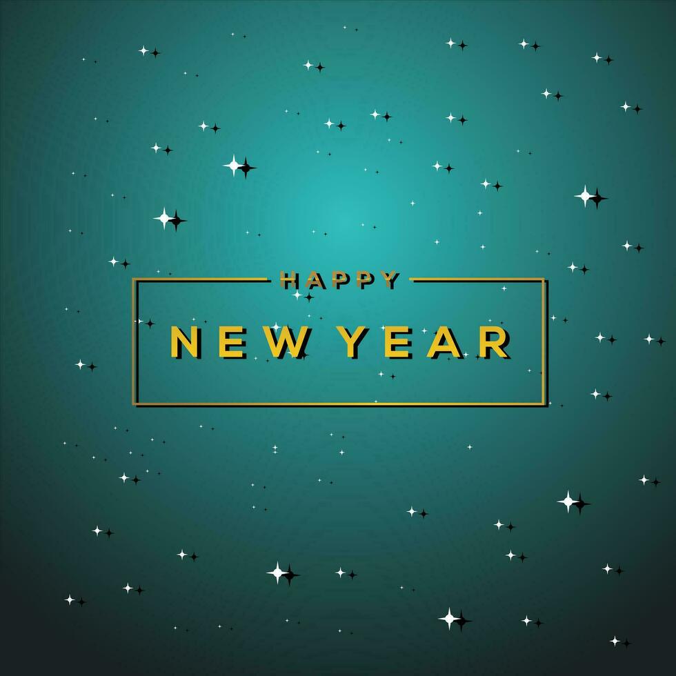 vector illustration of happy new year gold
