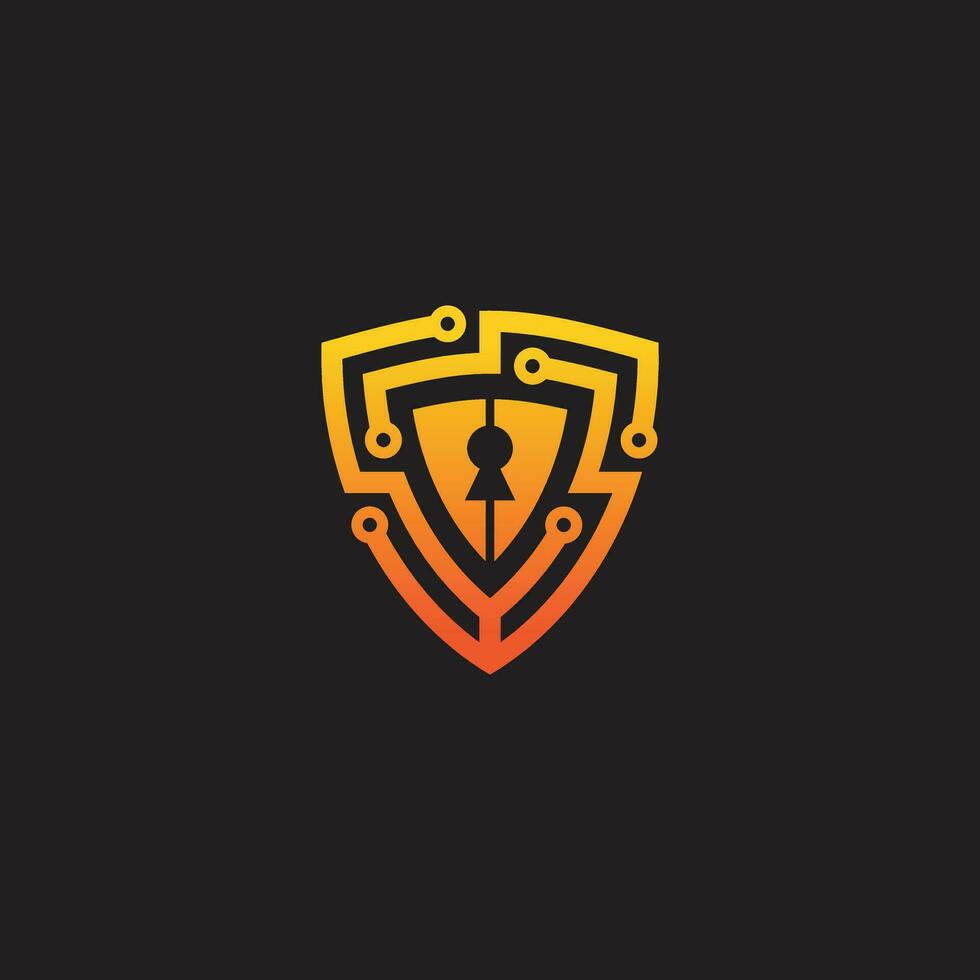 security logo technology for your company, shield logo for security data vector