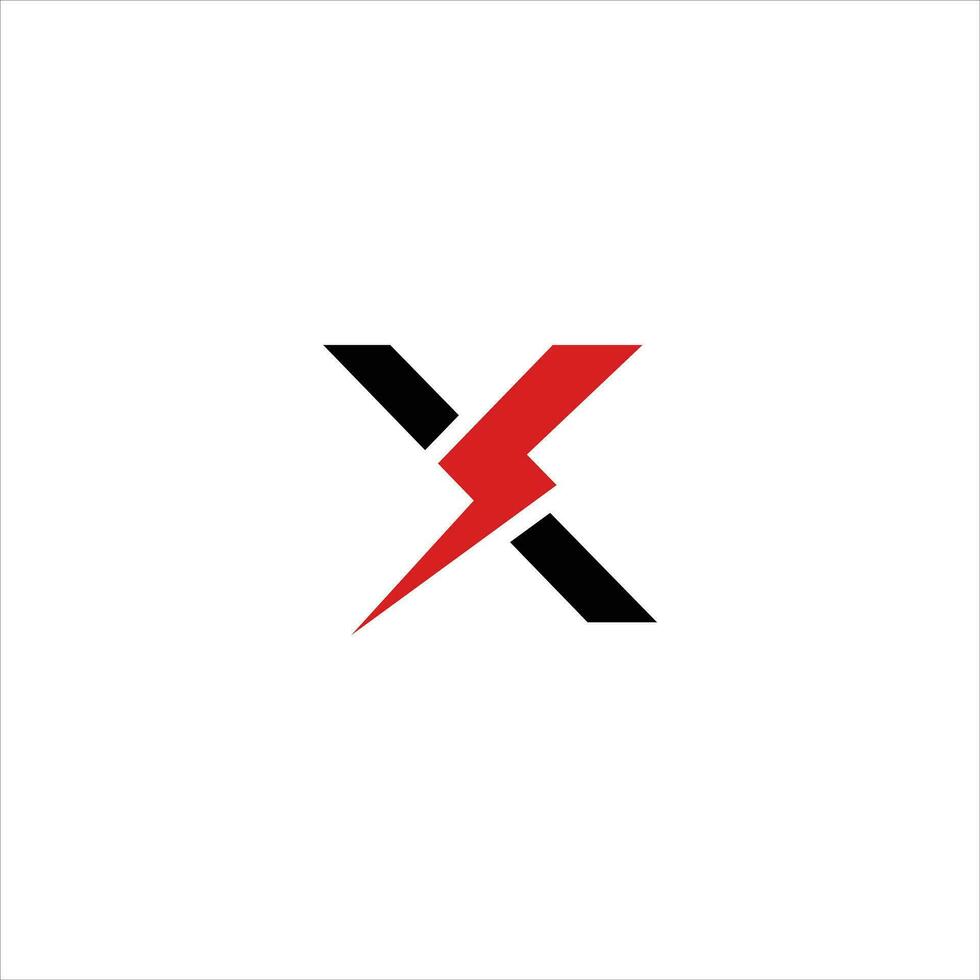 Letter X logotype concept with storm icon illustration vector