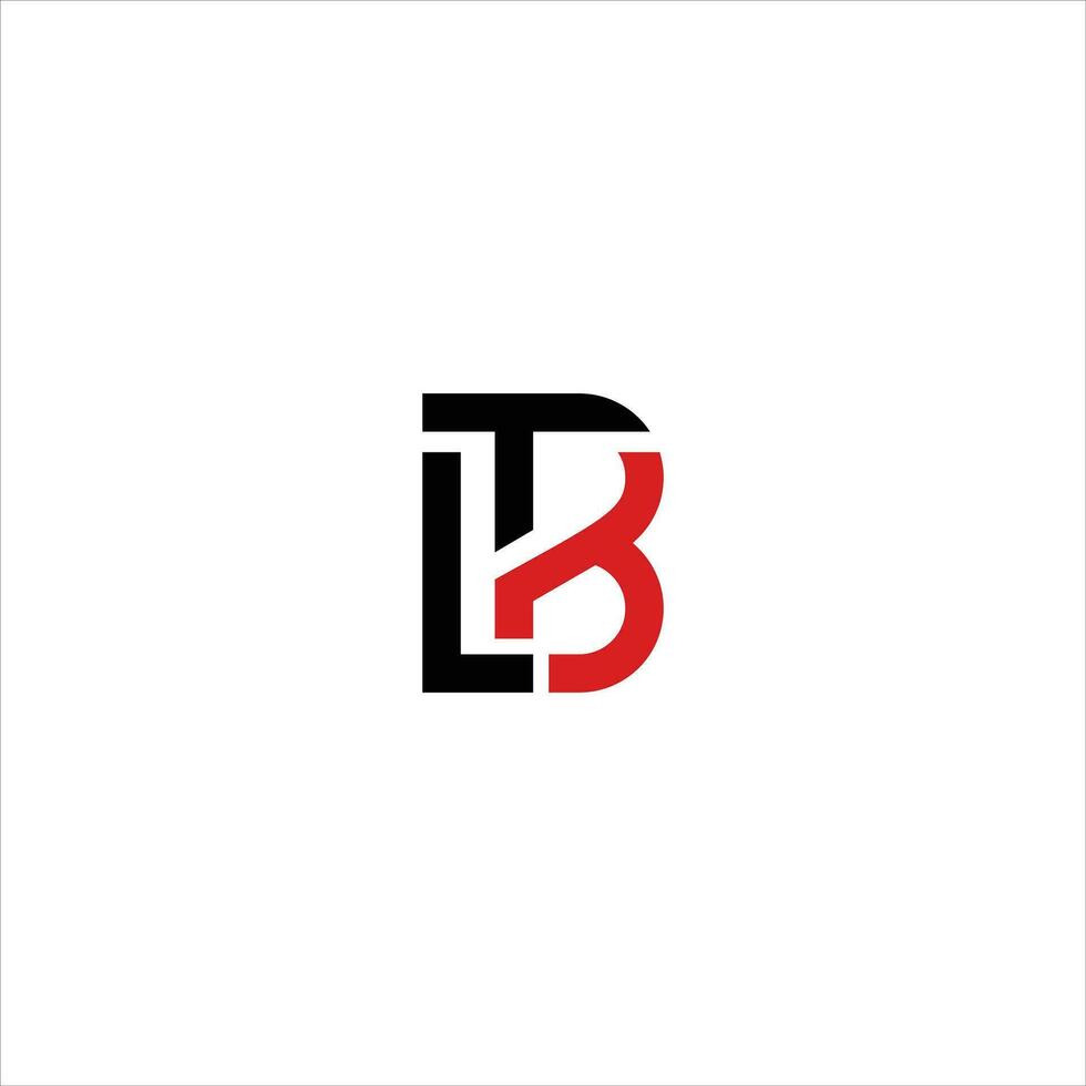 Initials BT or TB. Letters T and combination vector