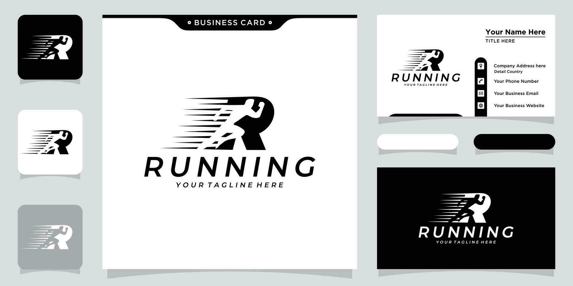 corriendo logo, trotar y maratón logo modelo diseño vector