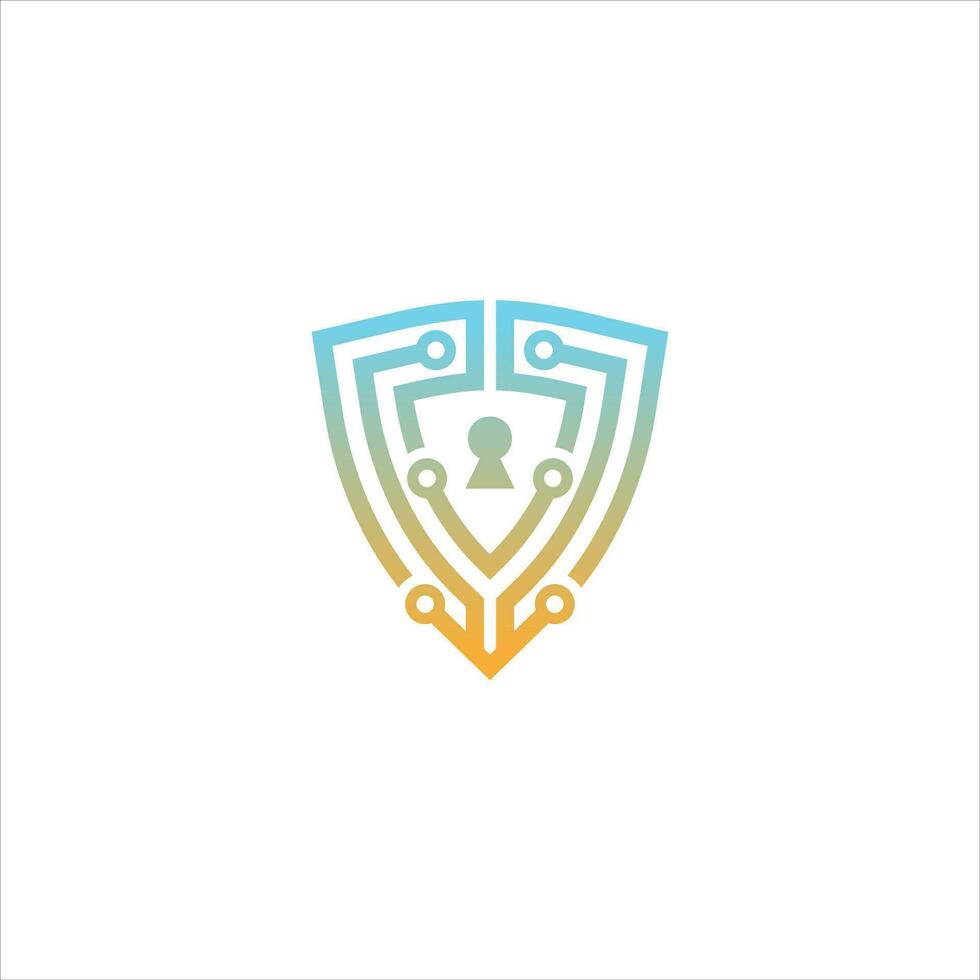 security logo technology for your company, shield logo for security data vector